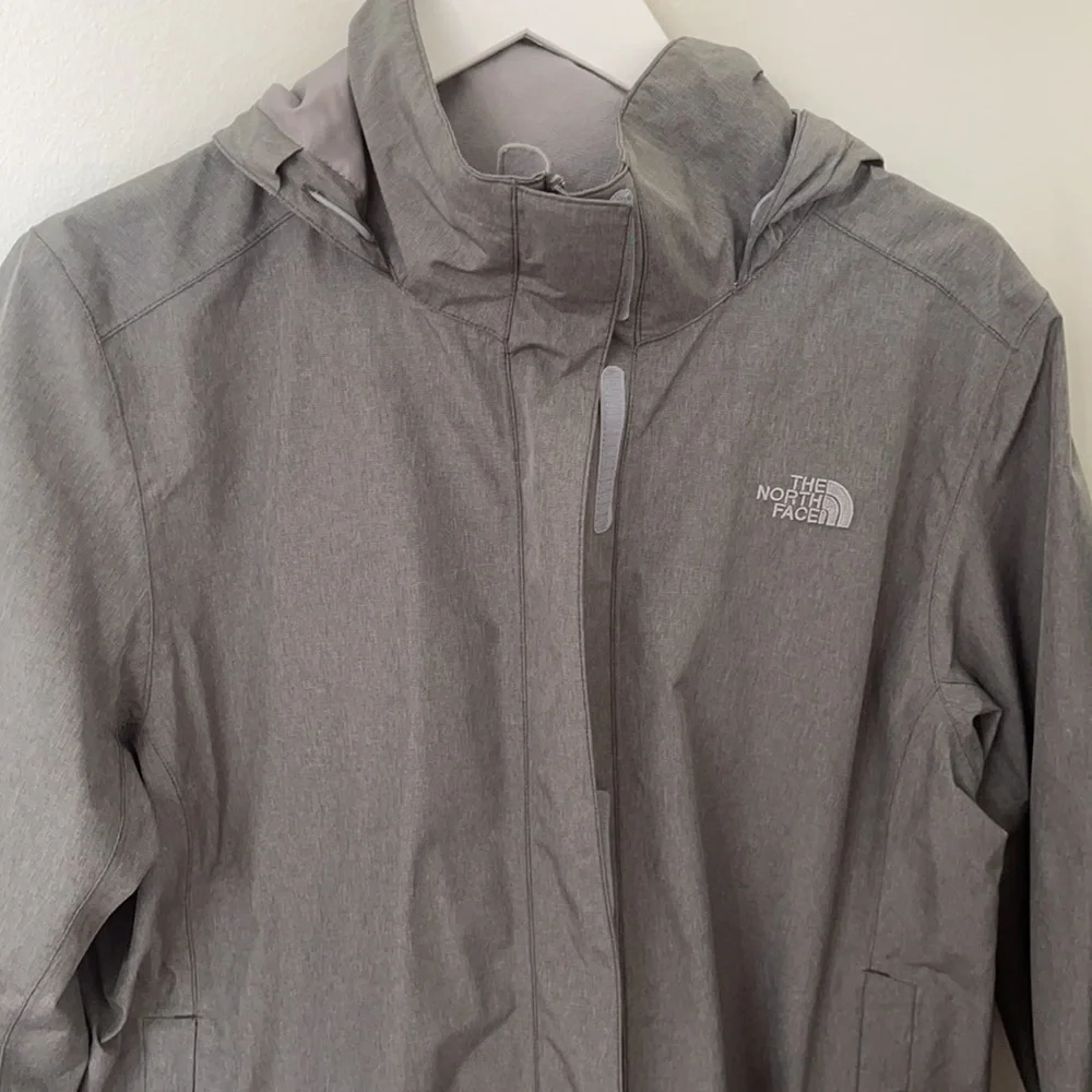 The North Face Gray Hooded Rain Jacket
